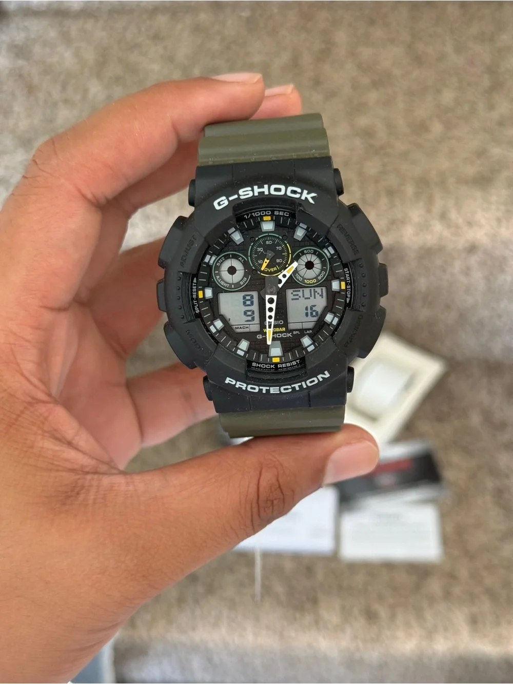 G-Shock Men's Casio Black & Olive Analog Digital Watch